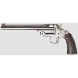 Smith & Wesson Single-Shot Model 1891, 1st Model Kal. .22 l.r., Nr. 22778. Fast blanker Kipplauf,