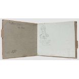 Prof. Louis Braun (1836 - 1916) - Skizzenbuch Tonpapier, Bleistift, weiße Kreide, eine Skizze mit