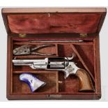 Colt Model 1855 Sidehammer Pocket Revolver, sog. "Root-Model", im Kasten Kal. .28, Nummer 135