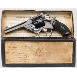 Webley Mark III, Pocket Revolver, im Karton, Burma Kal. .38, Nr. 50207. Nummerngleich. Blanker Lauf,