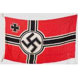 Reichskriegsflagge Beidseitig in den Farben der Reichskriegsflagge bedrucktes Fahnenleinen, komplett