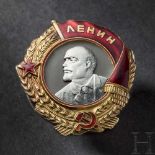 Lenin-Orden, Typ 3, Sowjetunion, ab 1943 Gold, Platin, Emaille. Rückseitige Inschrift "Monetnyj