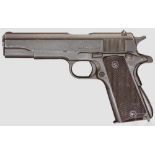 Colt / U.S. & S. Co., Mod. 1911 A1 Kal. .45 ACP, Nr. 793825. Blanker Lauf. Siebenschüssig. Dt.