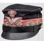 Kepi eines Generalmajors, vor 1915 Berretto nero da Generale, pre 1915 Feines, schwarzes Tuch mit