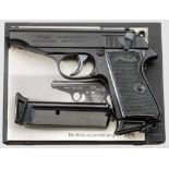 Personal Protection Weapon (PPW) Walther PP, in Box Kal. .22 l.r., Nr. 44735LR. Nummerngleich.