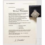 Michael Wittmann - silberner Talisman für seinen Panzer mit Geschenkurkunde von Heinrich Himmler