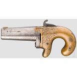 National Arms Co. No. 2 Deringer Kal. .41 RF, Nr. 4854. Blanker Lauf, Länge 2-1/2". Neusilberkorn.