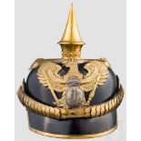 Helm für Fähnriche im 1. Brandenburgischen Dragoner-Regiment Nr. 2, um 1910 Schwarz lackierte