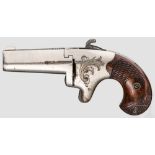 Colt Second Model Deringer, vernickelt Kal. .41 RF, Nr. 4696. Blanker Lauf, Länge 2-1/2".