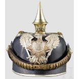 Helm für Offiziere im Oldenburgischen Dragoner-Regiment Nr. 19, um 1910 Schwarz lackierte (