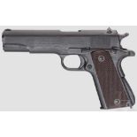 Colt Mod. 1911 A1 Kal. .45 ACP, Nr. 1099434. Blanker Lauf. Siebenschüssig. Dt. Beschuss. Fertigung