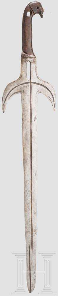 Zeremonial- oder Richtschwert, Afrika Kräftige, zweischneidige, beidseitig gekehlte Klinge mit - Image 2 of 2