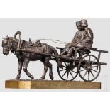 Albert Moritz Wolff (1854 - 1923) - Liebespaar auf Pferdewagen Bronze, dunkel patiniert, oben an der