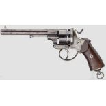 Revolver Lefaucheux für Offiziere, um 1866 Kal. 9 mm SF, Nr. 149791. Vierfach gezogener Lauf mit