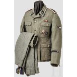 Felduniform für Scharführer der Division "Wiking" Feldbluse M 42, ein Kammerstück aus feldgrauem