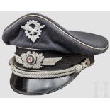 Schirmmütze für Offiziere beim Generalluftzeugmeister (GL) Luftwaffenblauer Gabardine mit