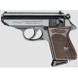 Walther PPK, Ulm Kal. 7,65 mm, Nr. 199257. Nummerngleich. Blanker Lauf. Siebenschüssig. Dt.