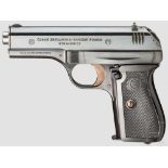 CZ Mod. 27 Kal. 7,65 mm Browning, Nr. 618483. Nummerngleich. Blanker Lauf. Beschuss 1949.