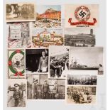 Ansichtskarten und Fotos Über 50 Stück, dabei farbige Lithos, NSDAP, Ritterkreuzträger, PK-Fotos,