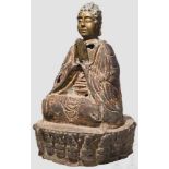 Eiserner Buddha, China, um 1600 Eiserner Buddha im Lotussitz, die Hände im Anjali Mudra, auf einem
