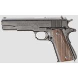 Colt Mod. 1911 A 1 Kal. .45 ACP, Nr. 900241. Blanker Lauf. Siebenschüssig. Dt. Beschuss. Fertigung