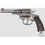 Revolver Pirlot (?), Kanton Genf Kal. 7,5 mm, Nr. 107. Nummerngleich. Blanker, von Oktagonal in rund