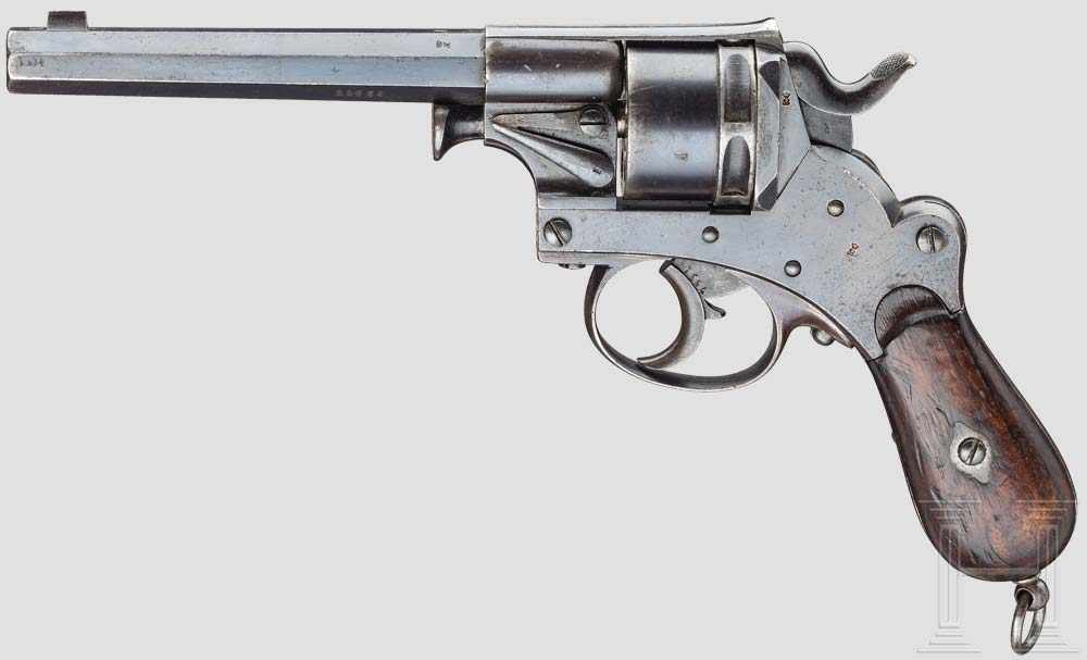 Revolver Mod. 1873, WDW Delft Kal. 9,4 mm, Nr. 11654. Blanker Oktagonallauf, Länge 160 mm.