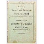 Originale Schweizer Anleitung zum Revolver M 1882, 2. Ausführung Grünlicher Schutzumschlag mit 28