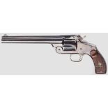 Smith & Wesson New Model No. 3, mit Anschlagschaft, im Karton, Australien Kal. .44 S & W Russian,