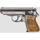 Walther PPK, ZM, RZM, für politische Leiter Kal. 7,65 mm, Nr. 838810. Blanker Lauf.