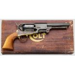 Colt Third Model Dragoon, postwar, im Karton Kal. .44 Perk., Nr. 23636. Nummerngleich. Blanker