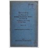 Originale D 123: Anleitung zum S.E.L. für Pistole 08, Reichswehr, Luftwaffe Blauer, partiell