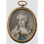 Portrait der Zarin Katharina der Großen (1729-96) - Miniatur auf Elfenbein, Russland, 19. Jhdt