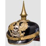 Helm für Offiziere des Braunschweigischen Infanterie-Regiments Nr. 92, um 1912 Schwarz lackierter