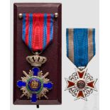 Orden vom Stern Rumäniens - Ritterkreuz mit Schwertern, 1. Modell Silber und Emaille, die