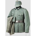 Uniformensemble für Unteroffiziere im IR 106 Feldbluse M 36, ein Kammerstück aus feldgrauem