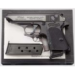 Walther PPK-L, in Box Kal. 7,65 mm, Nr. 532350. Nummerngleich. Blanker Lauf. Siebenschüssig. Dt.