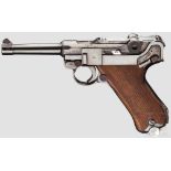 Pistole 08, Mauser, Code "1937 - S/42" Kal. 9 mm Luger, Nr. 3054t. Nummerngleich inkl. Schlagbolzen.