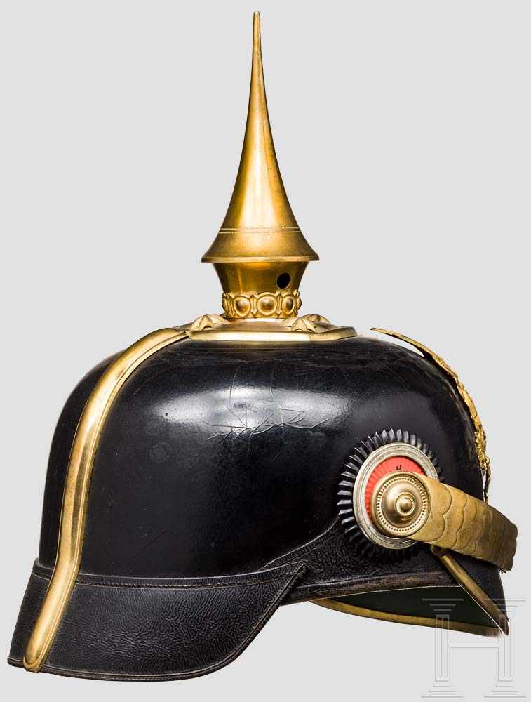 Helm für Offiziere des 5. Thüringischen Infanterie-Regiments Nr. 94, um 1900 Schwarz lackierter - Image 2 of 3