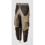 A Pair of Suede Leather Winter Trousers for Aviation Personnel Grey suede leather sheepskin fur