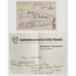 Widmungspostkarte von Fliegerlegenden des 1. Weltkriegs An den ehemaligen Flieger Erich Nämsch,