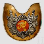 Imperial German Guard Du Corps Officer Gorget Tombak shield with silver trimmü back with three