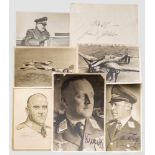 Vier Generalsautografen Portraitfotos der Generale Kesselring und Stumpff, jeweils mit eigenhändiger