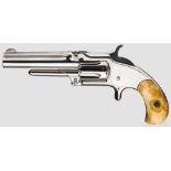 Smith & Wesson Model Number 1-1/2 New Model, 2nd Issue Kal. .32 RF long, Nr. 93685. Kipplauf rau,