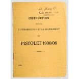 Instruction suisse originale du Pistolet 1900/06 Gelber Schutzumschlag mit 24 teils bebilderten