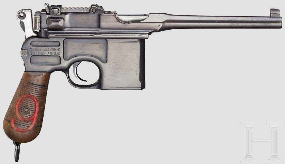 Mauser C 96/16 Kal. 9 mm Luger, Nr. 84547. Nummerngleich bis auf Schloss. Blanker Lauf. Beschuss - Image 2 of 2