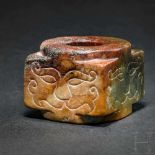 Cong aus Jade, China, Zhou-Dynastie Zylindrische, im mittleren Bereich in quadratisch wechselnde