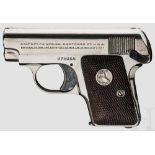 Colt Mod. 1908 Caliber 25 Hammerless, vernickelt Kal. .25, Nr. 374694. Blanker Lauf, Länge 2".