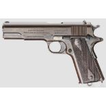 Colt Mod. 1911 U.S. Army Kal. .45 ACP, Nr. 71292. Lauf matt. Siebenschüssig. Bescheinigung über