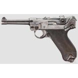 Pistole 08, DWM 1911 Kal. 9 mm Luger, Nr. 3363e. Nummerngleich inkl. Schlagbolzen und